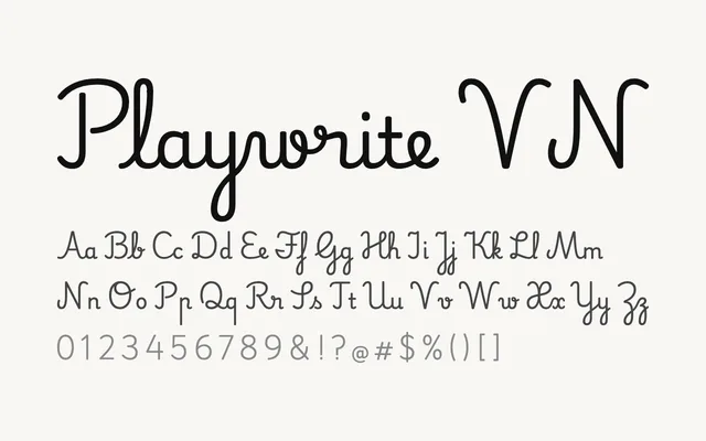 Playwrite VN specimen from Google Fonts