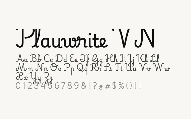 Playwrite VN specimen from Google Fonts