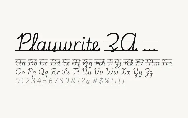 Playwrite ZA Guides specimen from Google Fonts