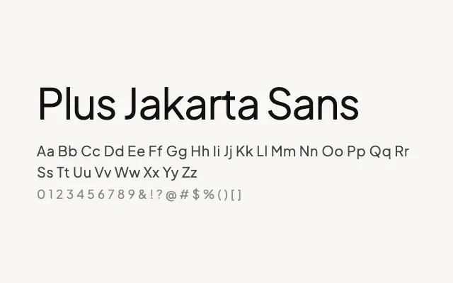 Plus Jakarta Sans specimen from Google Fonts