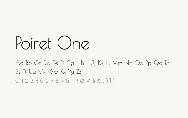 Poiret One specimen from Google Fonts