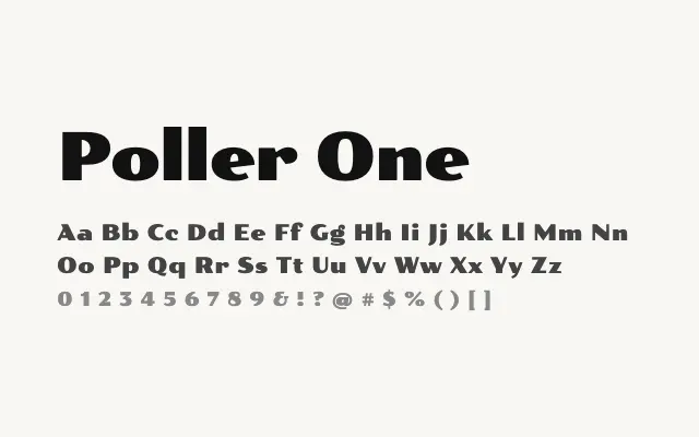 Poller One specimen from Google Fonts