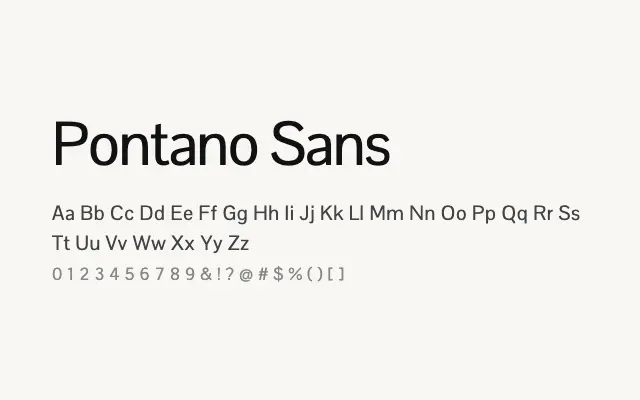 Pontano Sans specimen from Google Fonts