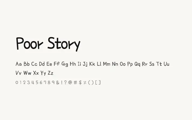 Poor Story specimen from Google Fonts