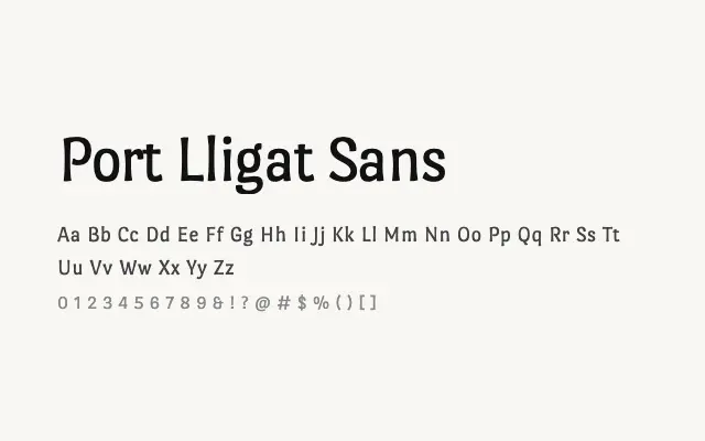 Port Lligat Sans specimen from Google Fonts