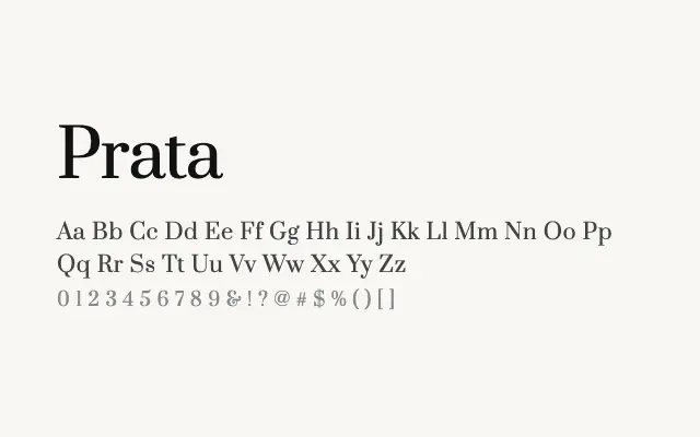 Prata specimen from Google Fonts