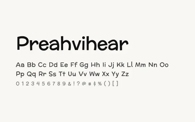 Preahvihear specimen from Google Fonts