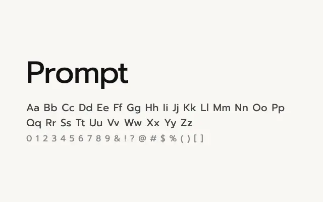 Prompt specimen from Google Fonts