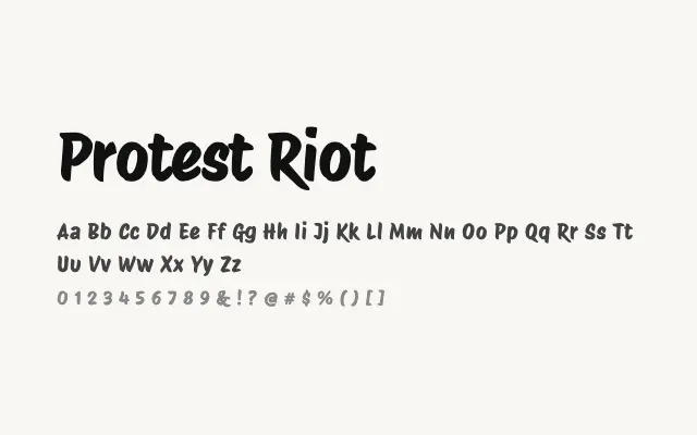 Protest Riot specimen from Google Fonts