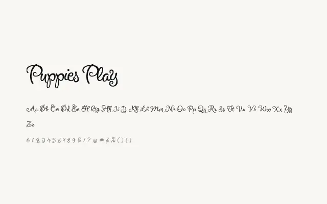Puppies Play specimen from Google Fonts