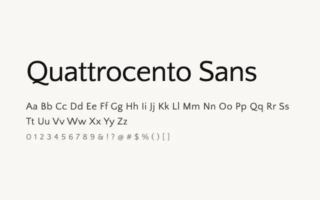 Quattrocento Sans specimen from Google Fonts