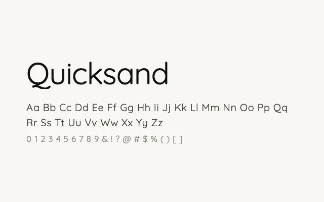 Quicksand specimen from Google Fonts