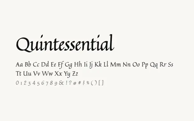 Quintessential specimen from Google Fonts