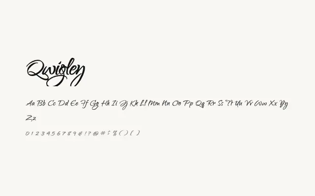 Qwigley specimen from Google Fonts