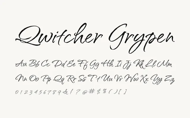 Qwitcher Grypen specimen from Google Fonts
