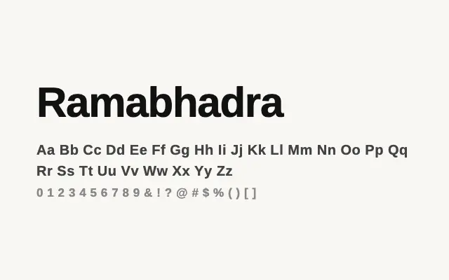 Ramabhadra specimen from Google Fonts