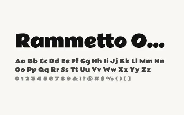 Rammetto One specimen from Google Fonts