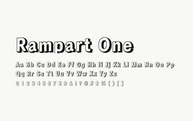 Rampart One specimen from Google Fonts
