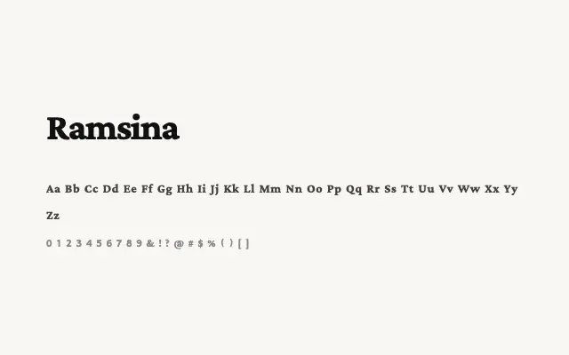 Ramsina specimen from Google Fonts