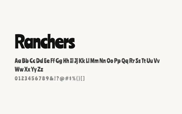 Ranchers specimen from Google Fonts