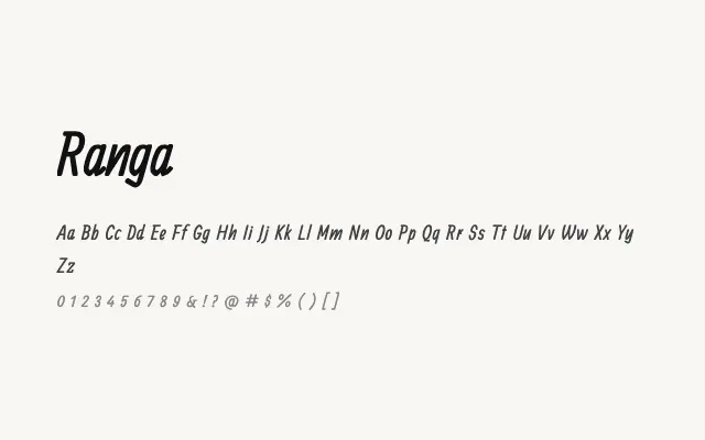 Ranga specimen from Google Fonts