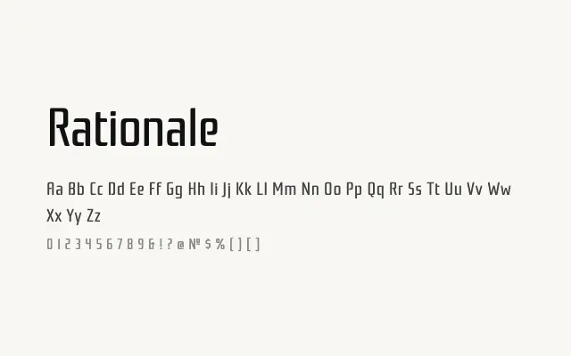 Rationale specimen from Google Fonts