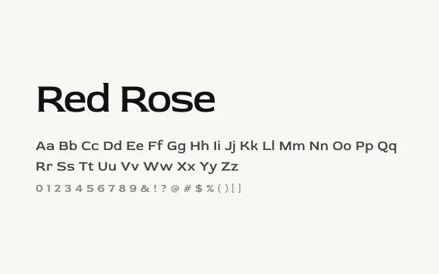 Red Rose specimen from Google Fonts