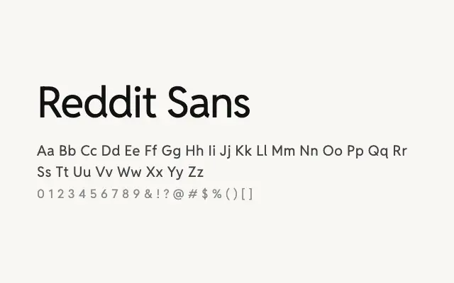 Reddit Sans specimen from Google Fonts