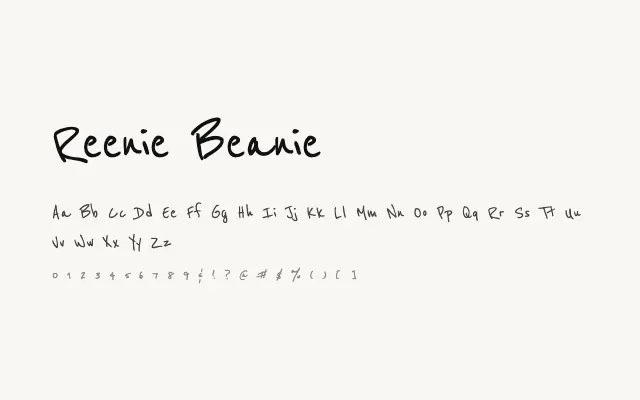 Reenie Beanie specimen from Google Fonts