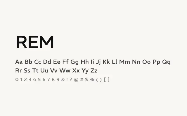 REM specimen from Google Fonts