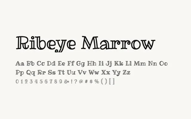 Ribeye Marrow specimen from Google Fonts