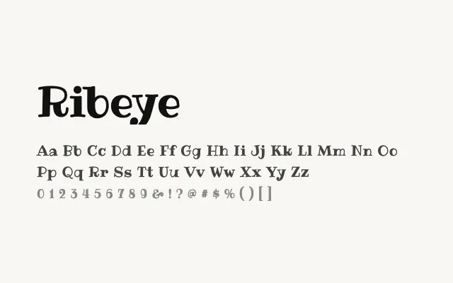 Ribeye specimen from Google Fonts