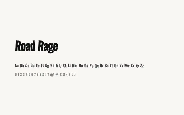 Road Rage specimen from Google Fonts