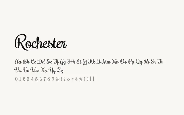 Rochester specimen from Google Fonts