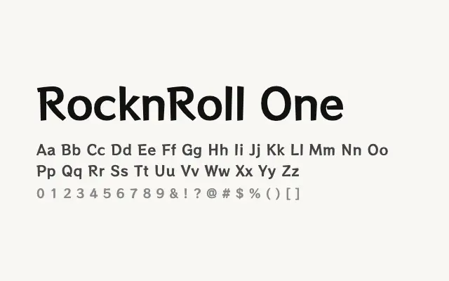 RocknRoll One specimen from Google Fonts