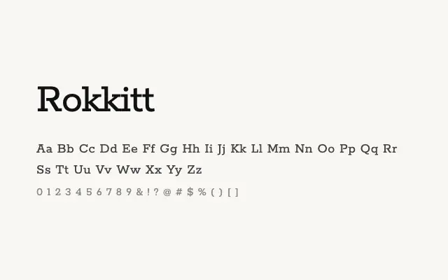 Rokkitt specimen from Google Fonts