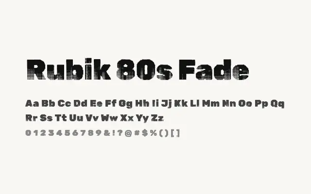 Rubik 80s Fade specimen from Google Fonts