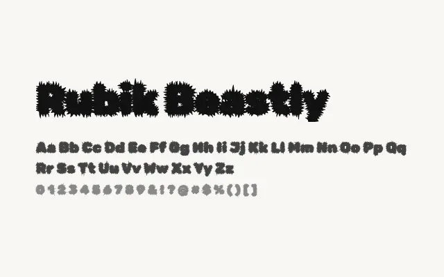 Rubik Beastly specimen from Google Fonts