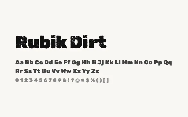 Rubik Dirt specimen from Google Fonts