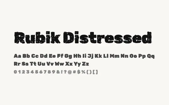 Rubik Distressed specimen from Google Fonts