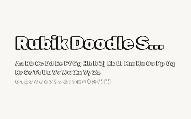 Rubik Doodle Shadow specimen from Google Fonts