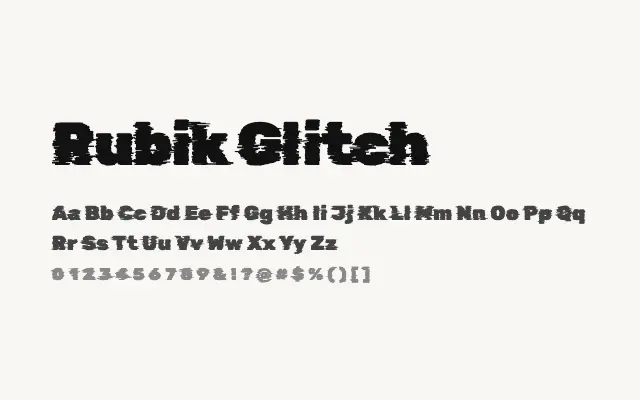 Rubik Glitch specimen from Google Fonts
