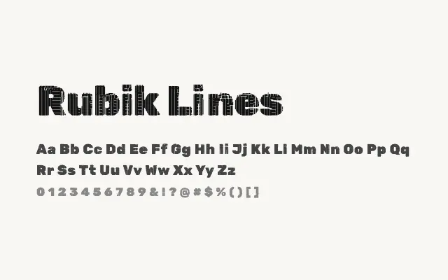 Rubik Lines specimen from Google Fonts