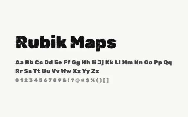 Rubik Maps specimen from Google Fonts