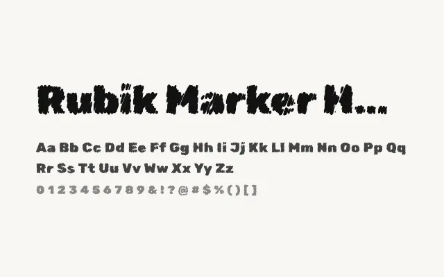 Rubik Marker Hatch specimen from Google Fonts