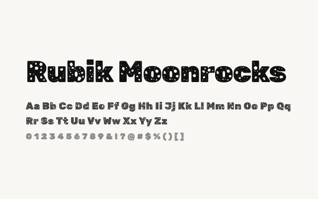 Rubik Moonrocks specimen from Google Fonts