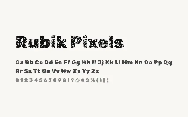 Rubik Pixels specimen from Google Fonts