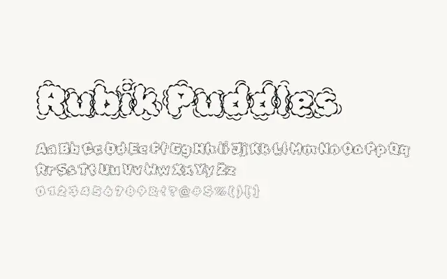 Rubik Puddles specimen from Google Fonts