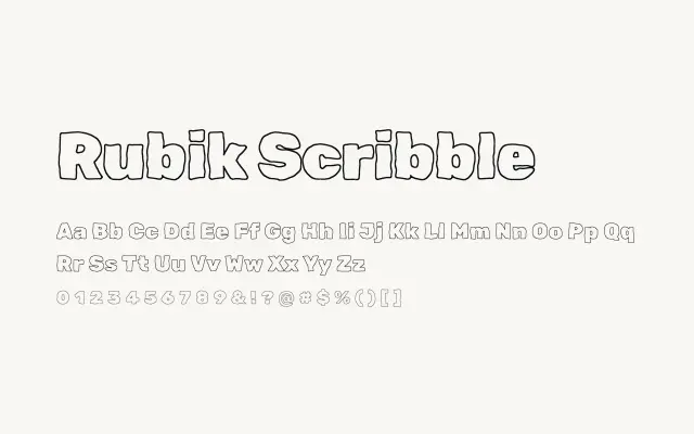 Rubik Scribble specimen from Google Fonts