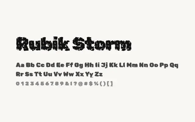 Rubik Storm specimen from Google Fonts